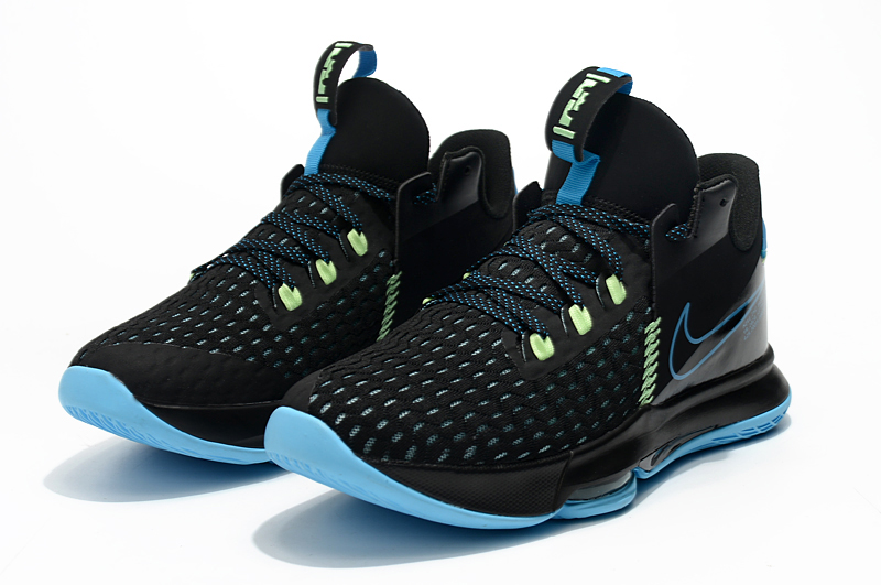 2020 Nike LeBron James Witness 5 Black Jade Blue - Click Image to Close